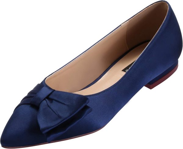 ERIJUNOR Wedding Flats Comfortable Flat Shoes for Women Closed Toe Wide Width Evening Party Dress Shoes