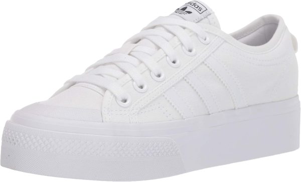 adidas Originals Women's Nizza Platform, White/White/White, 5.5